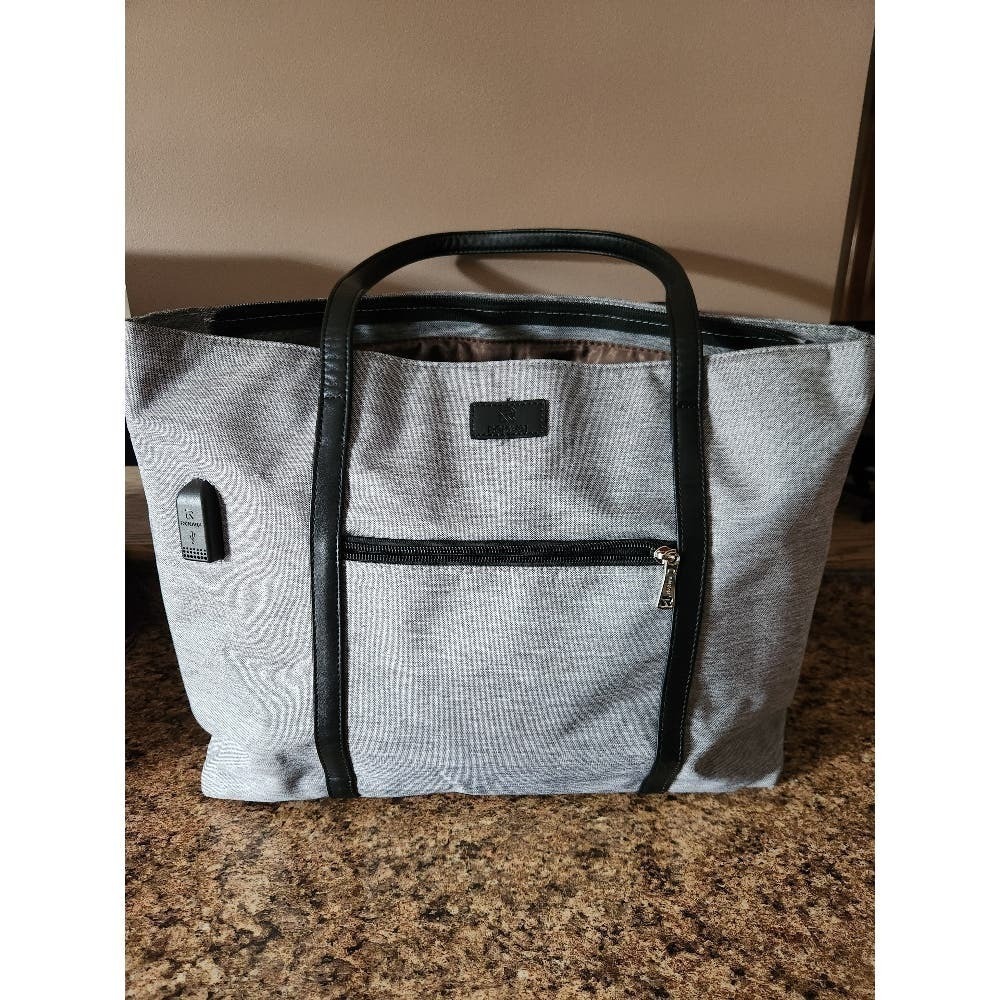 Reiavel Laptop Tote Bag Gray Canvas